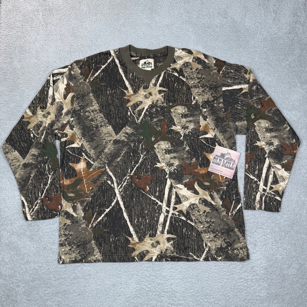 Old Mill Mens 2XL Autumn Oak Camo‎ Long Sleeve Pocket T-Shirt 3D Concealment NEW